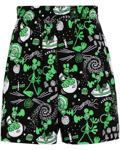 Junya Watanabe X Lousy Livin graphic-print shorts - Verde