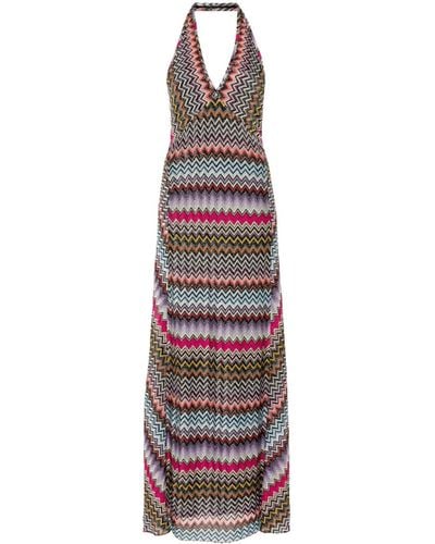 Missoni Vestido largo tejido en zigzag - Multicolor