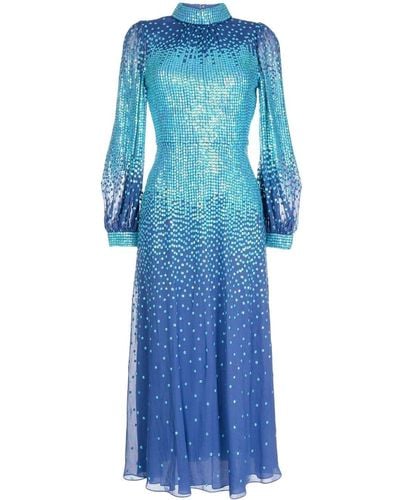 Temperley London Dreamer Sequin-embellished Dress - Blue