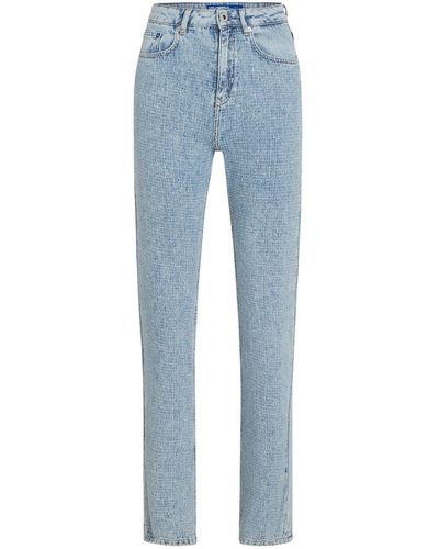 Karl Lagerfeld High Waist Bouclé Jeans - Blauw