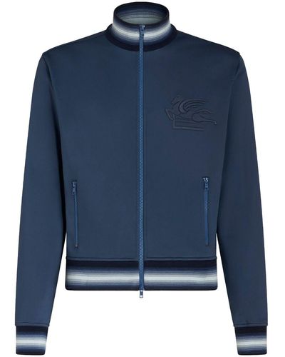 Etro ストライプディテール ジャケット - ブルー