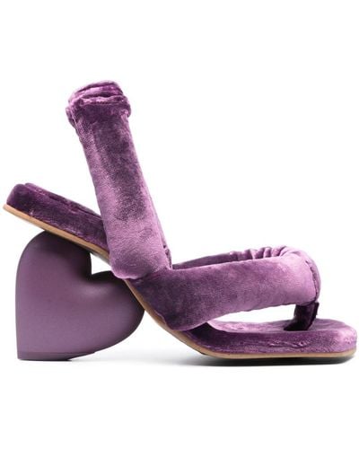 Yume Yume Love Heel 120mm Velvet Sandals - Purple