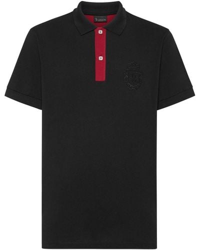Billionaire Crest-embroidered Cotton Polo Shirt - Black