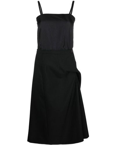 Maison Margiela Reworked Square Neck Midi Dress - Black