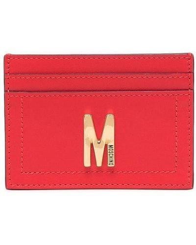 Moschino Logo Plaque Cardholder - Red