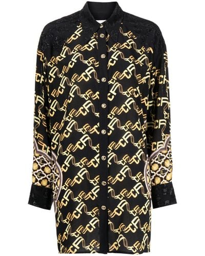 Camilla Graphic-print Silk Shirt - Black