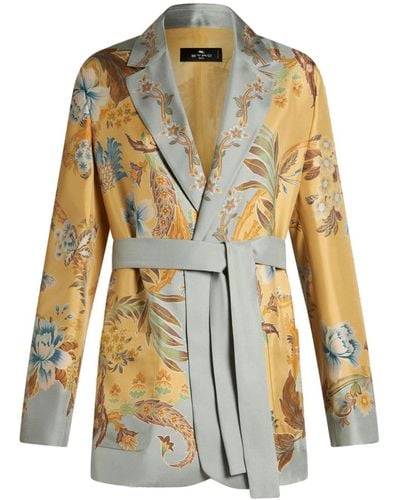 Etro Floral-print silk jacket - Natur