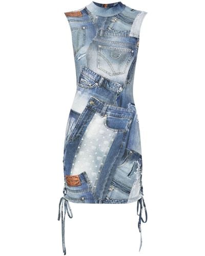 Chiara Ferragni Kleid mit Jeans-Print - Blau