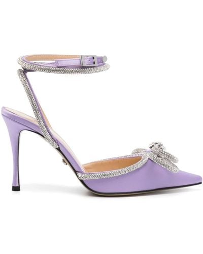 Mach & Mach 100mm Crystal-embellished Satin Court Shoes - Pink