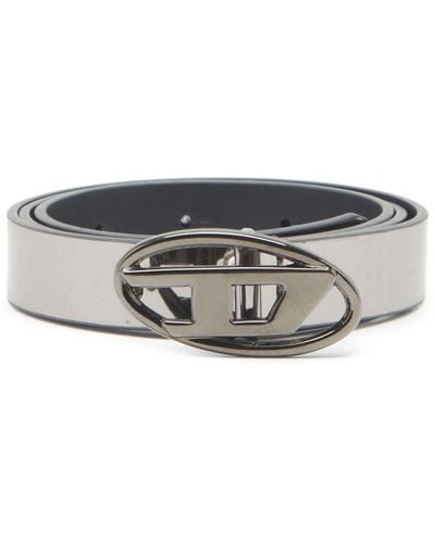 DIESEL 1dr Logo-buckle Belt - Gray