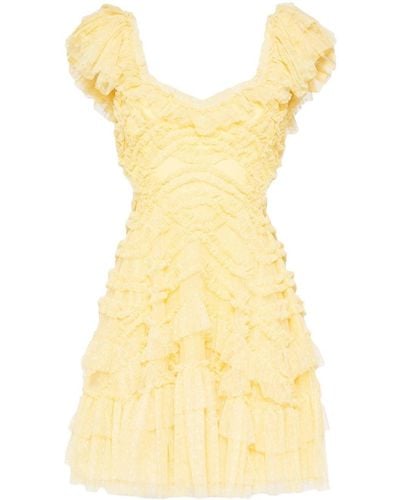 Needle & Thread Lola Ruffled Minidress - Yellow