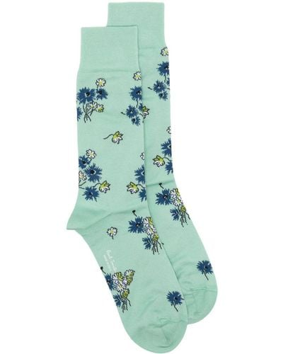 Paul Smith Calcetines con motivo floral en intarsia - Verde