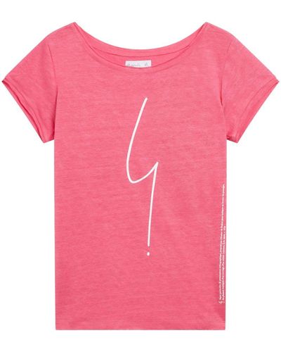 agnès b. Graphic-print Linen T-shirt - Pink