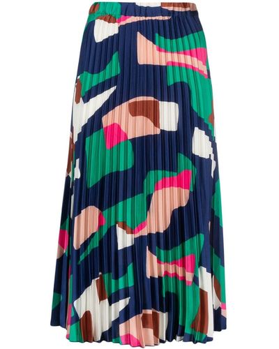 BA&SH Galia midi skirt sz 8 L draped batik floral print