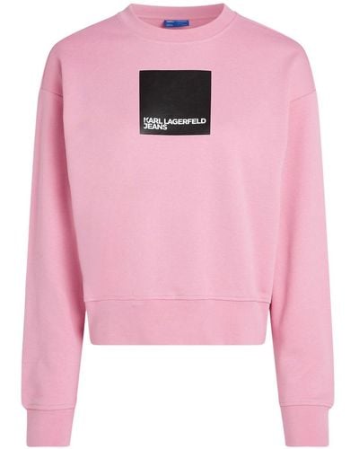 Karl Lagerfeld Logo-print Organic Cotton Sweatshirt - Pink