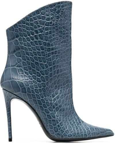 Giuliano Galiano Elise 105mm Embossed Ankle Boots - Blue
