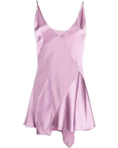 Maison Margiela Satijnen Mini-jurk Met Ruches - Roze