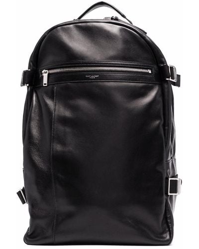 Saint Laurent Logo-print Polished-finish Backpack - Black
