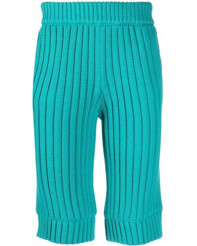 Sunnei Ribbed-knit Shorts - Blue