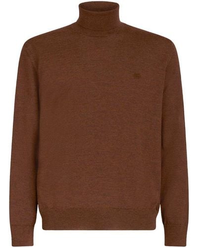 Etro Roll-neck Virgin Wool Sweater - Brown