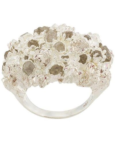 Niza Quartz-embellished Ring - Metallic