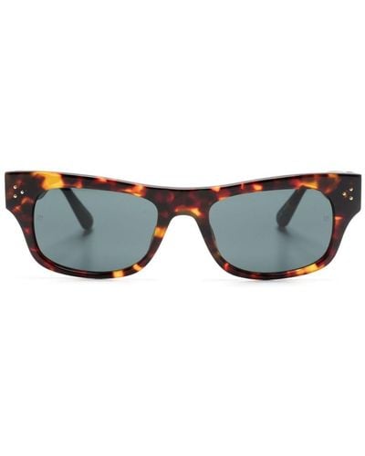 Linda Farrow Tortoiseshell Rectangle-frame Sunglasses - Brown