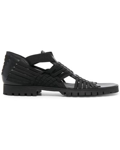 KENZO Greek Leather Sandals - Black