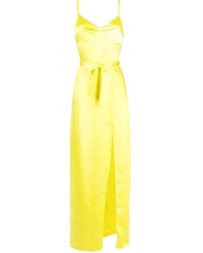 Murmur Tie-fastening Sleeveless Maxi Dress - Yellow