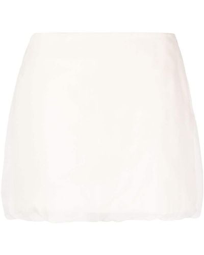 Blanca Vita Satin-finish Silk Miniskirt - White