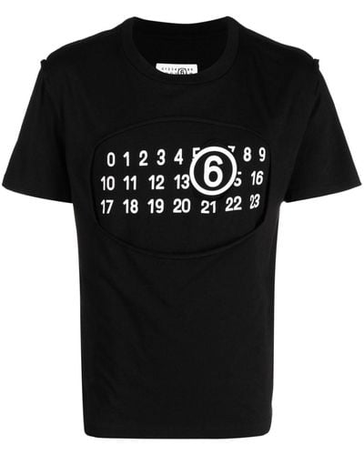 MM6 by Maison Martin Margiela Numbers-print Cotton T-shirt - Black