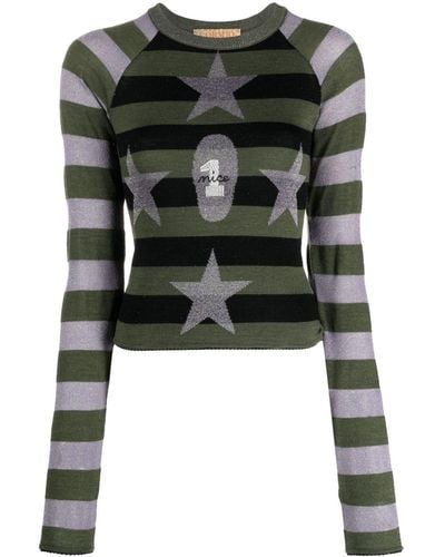 Cormio Striped Wool-blend Sweater - Black