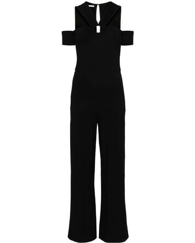 Patrizia Pepe Cut-out Detail Wide-leg Jumpsuit - Black
