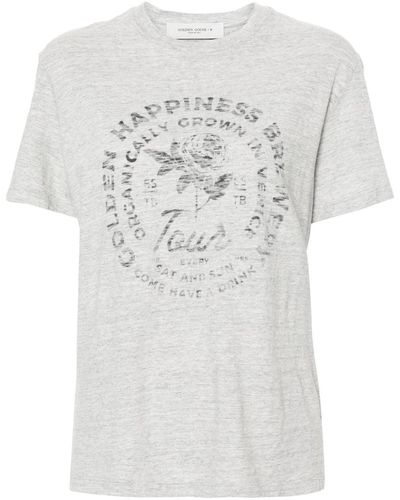 Golden Goose T-Shirt mit Logo-Print - Weiß
