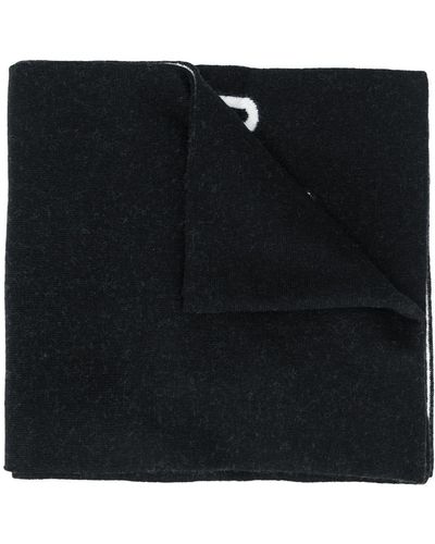 Moschino Intarsia-logo Scarf - Black