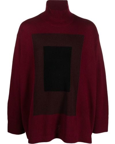 Levi's Roll-neck Graphic-knit Jumper - Red