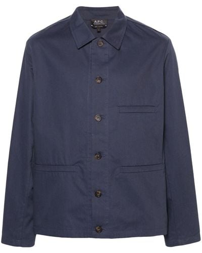 A.P.C. Welt-pocket Cotton Shirt - Blue
