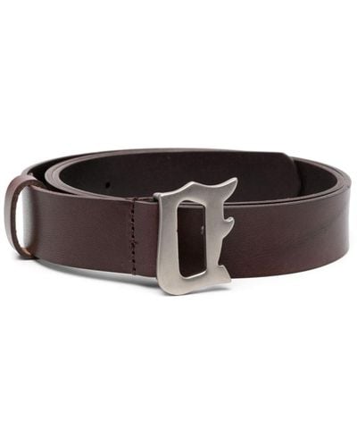 Dondup Logo-plaque Leather Belt - Brown