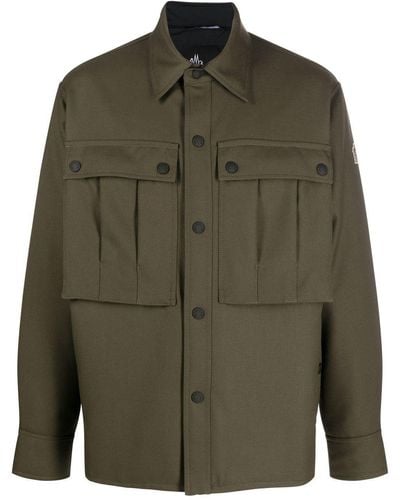 3 MONCLER GRENOBLE Quilted-panel Shirt Jacket - Green