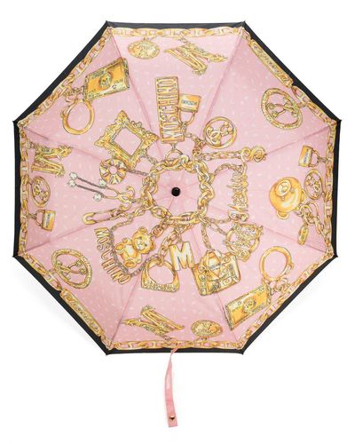 Moschino Baroque-print Compact Umbrella - Pink