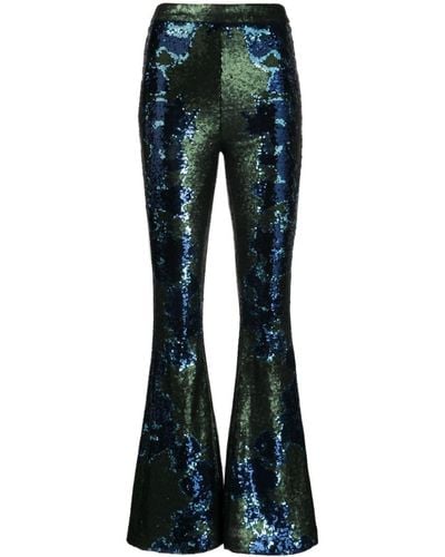 Cynthia Rowley High-waisted Flared Trousers - Blue
