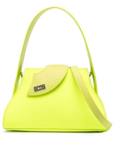 Gcds Small Comma Leather Bag - Yellow