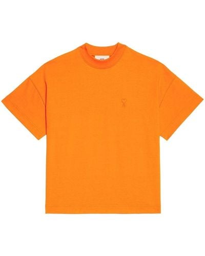 Ami Paris T-shirt Ami de Coeur oversize - Arancione