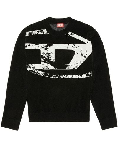 DIESEL K-Tria Sweatshirt mit Jacquard-Logo - Schwarz