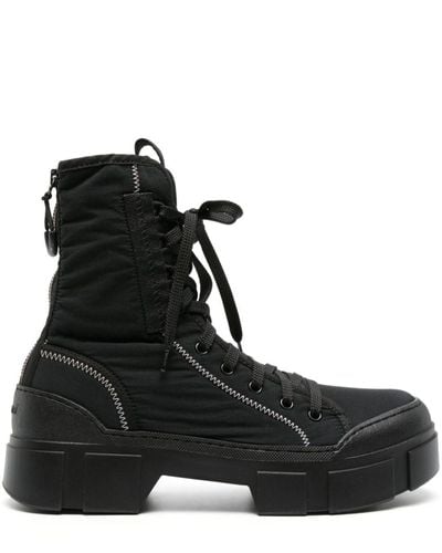 Vic Matié Lace-up Platform Ankle Boots - Black