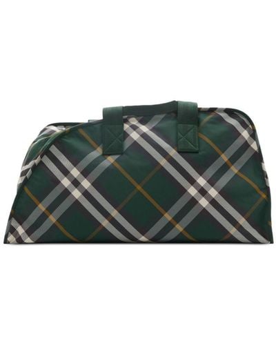 Burberry Große Shield Reisetasche mit Check - Grün