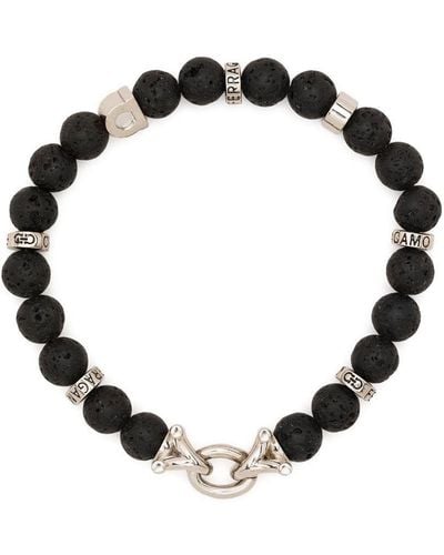 Ferragamo Stone Beaded Bracelet - Black