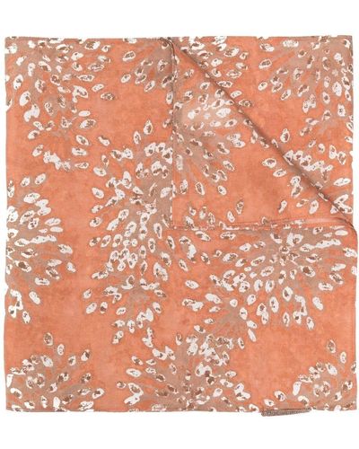 Brunello Cucinelli Abstract-print Silk Scarf - Pink