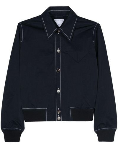 Bottega Veneta Contrast-stitching bomber jacket - Bleu