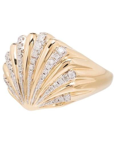 Yvonne Léon 18kt Gold Diamond Shell Ring - White