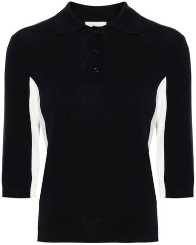 Claudie Pierlot Colour-block Polo Top - Black